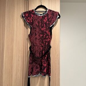 PROENZA SCHOULER Abstract-Print Silk Peplum Top - Size 10